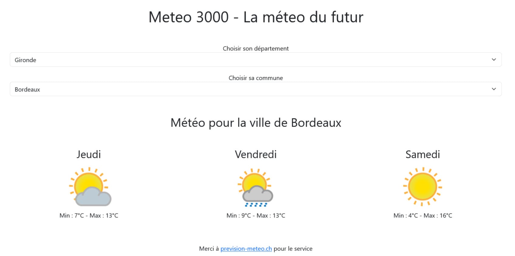 Projet « Application météo »
